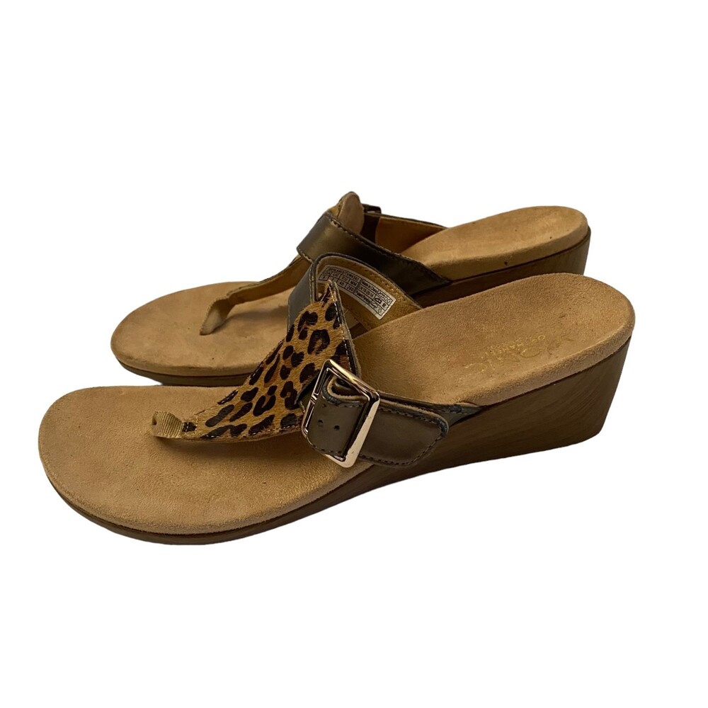 Vionic Alanis Leopard Print Tan Print Flip Flop W… - image 5